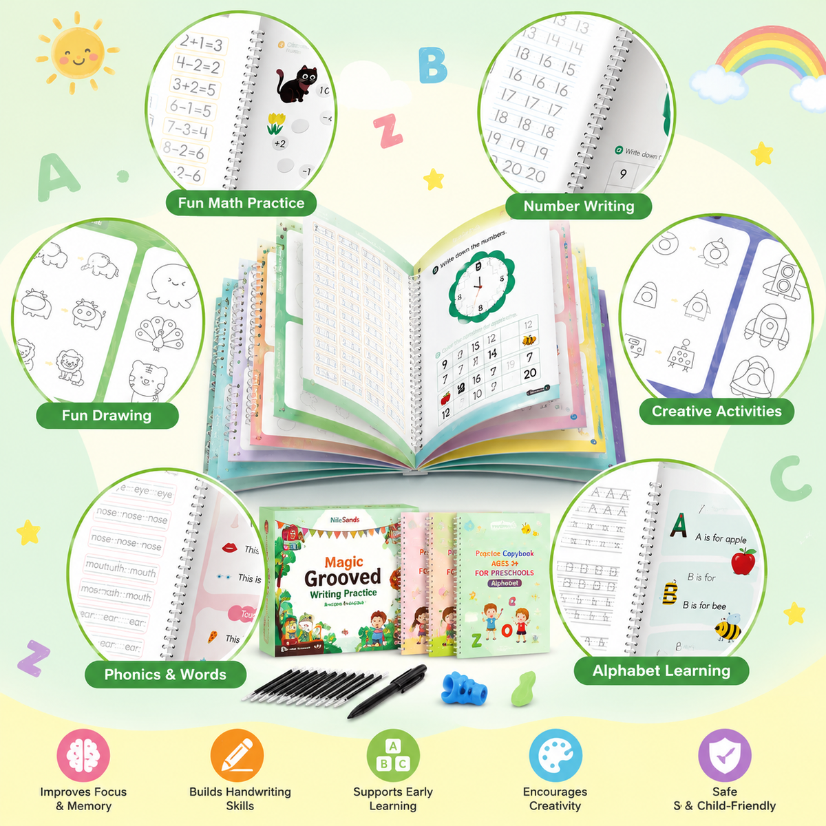 đ„LAST DAY SALE 50%OFFđMagicBook | Kids Practice Copybook Set (4Pcs/Set)